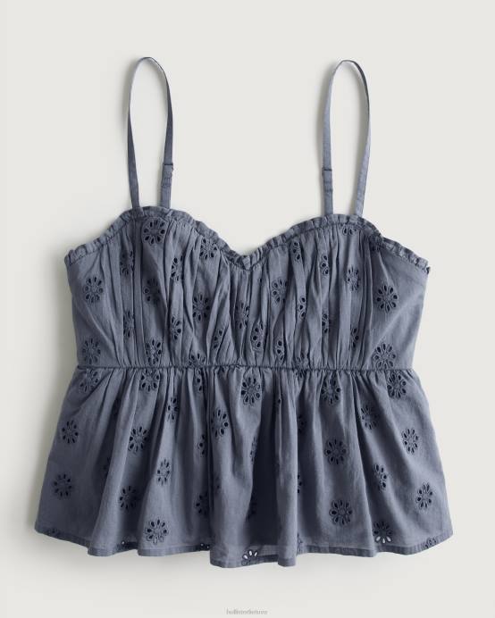 akutės babydoll viršus mėlyna moterys Hollister viršūnės RDJ0W319