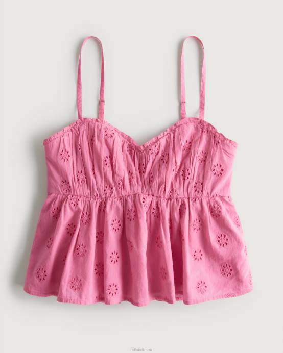 akutės babydoll viršus rožinis moterys Hollister viršūnės RDJ0W262