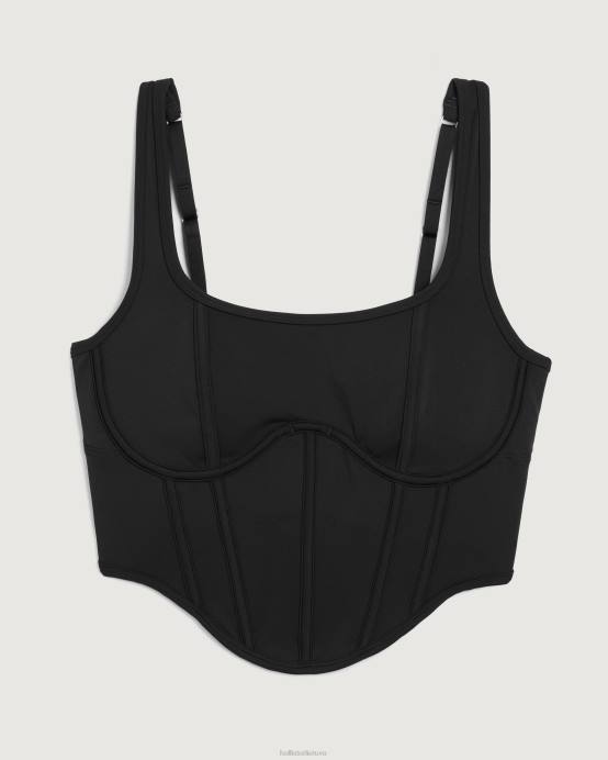 gilly Hicks Bustier juodas moterys Hollister viršūnės RDJ0W279