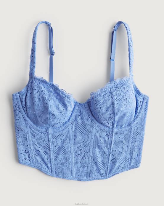 gilly Hicks nėriniai bustier mėlyni nėriniai moterys Hollister viršūnės RDJ0W142