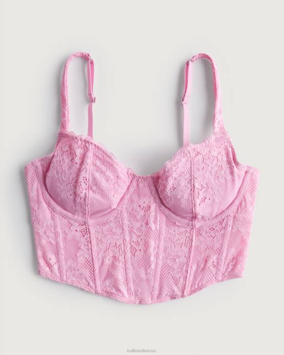 gilly Hicks nėriniai bustier šviesiai rožinė moterys Hollister viršūnės RDJ0W145