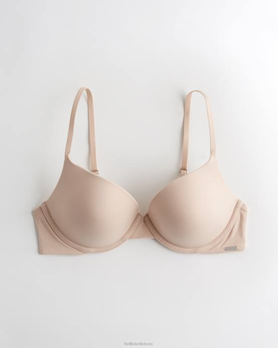 gilly hicks bare comfort push-up marškinėlių liemenėlė kremas moterys Hollister viršūnės RDJ0W115