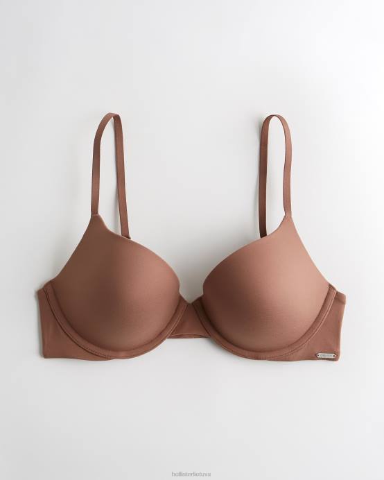 gilly hicks bare comfort push-up marškinėlių liemenėlė rudas moterys Hollister viršūnės RDJ0W458