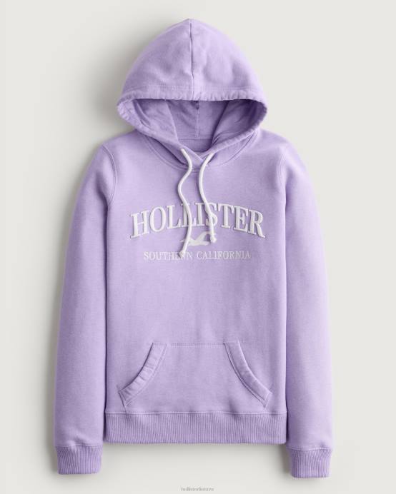 Lengvas grafinis gobtuvas su logotipu violetinė moterys Hollister viršūnės RDJ0W155