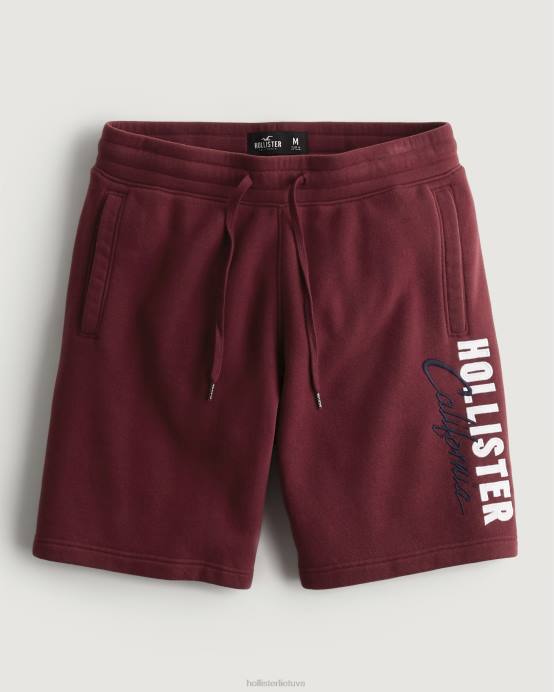 9 colių vilnoniai šortai su logotipu bordo vyrų Hollister dugnai RDJ0W1327