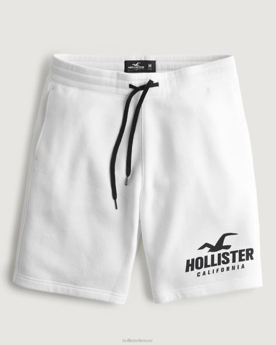 9 colių vilnos grafiniai šortai su logotipu baltas vyrų Hollister dugnai RDJ0W1164