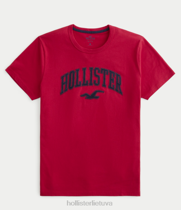 grafinis marškinėliai su universiteto logotipu raudona vyrų Hollister viršūnės RDJ0W947