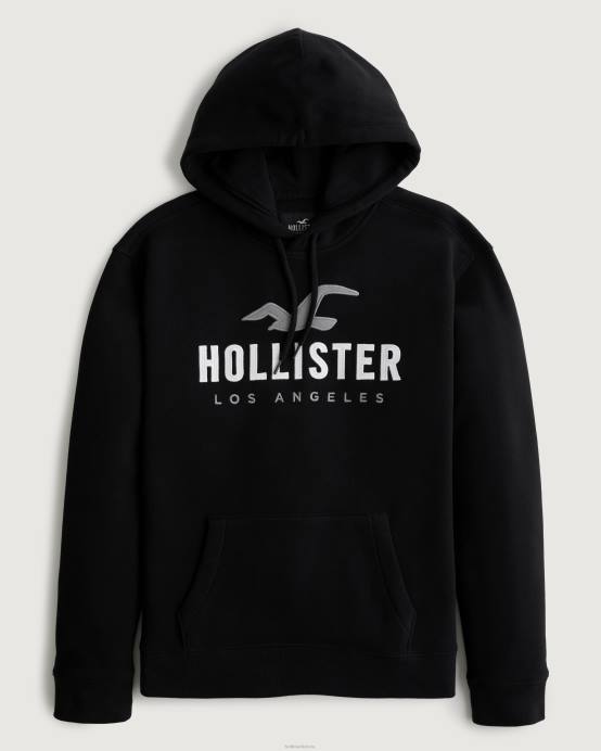 grafinis gobtuvas su logotipu juodas vyrų Hollister viršūnės RDJ0W965