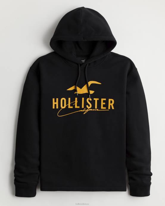 grafinis gobtuvas su logotipu juodas vyrų Hollister viršūnės RDJ0W1064